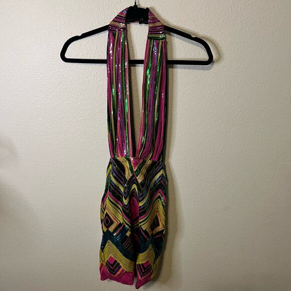 FashionNova Sequin Backless Halter Dress Size XS - Picture 1 of 5